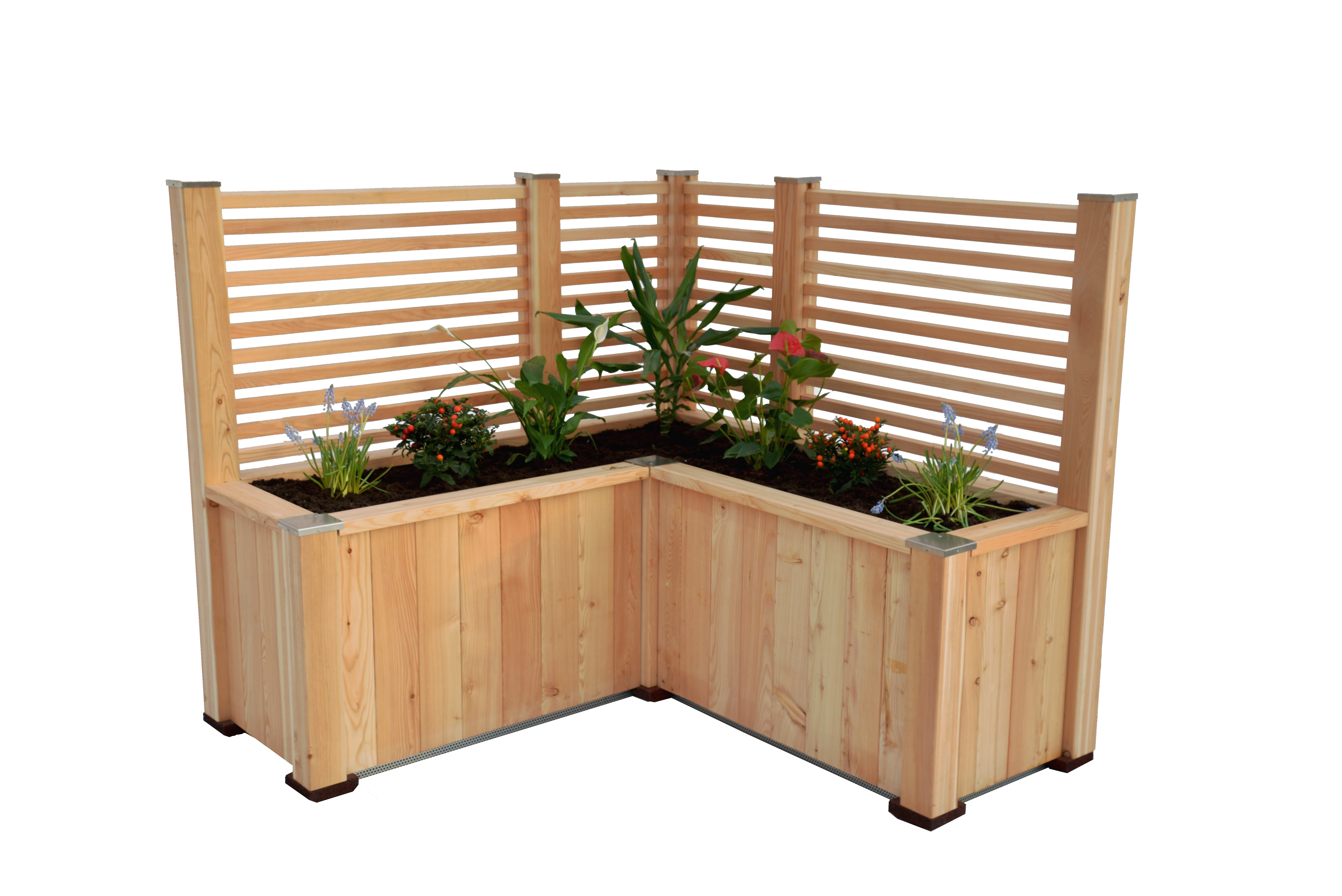 Hochbeet City Eck mit Rankgitter ohne Einsatz Hochbeet
